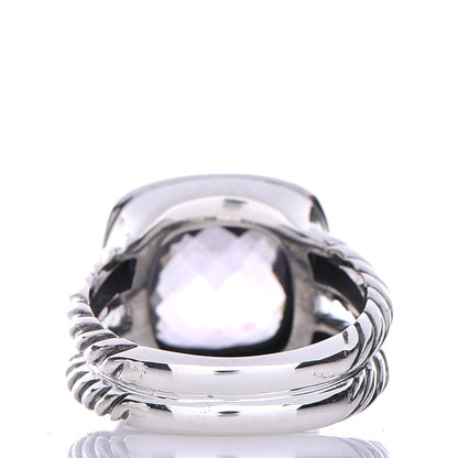 David Yurman Sterling Silver Diamond Morganite 11mm Albion Ring 56 7.75 3 of 6