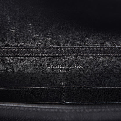 Christian Dior Grained Calfskin Diorama Wallet on Chain Pouch Black 6 of 10