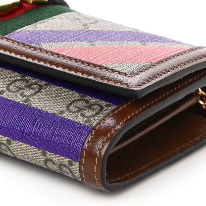 Gucci GG Supreme Monogram Geometric Web Jackie 1961 Chain Wallet Beige Multicolor Brown Sugar 9 of 10