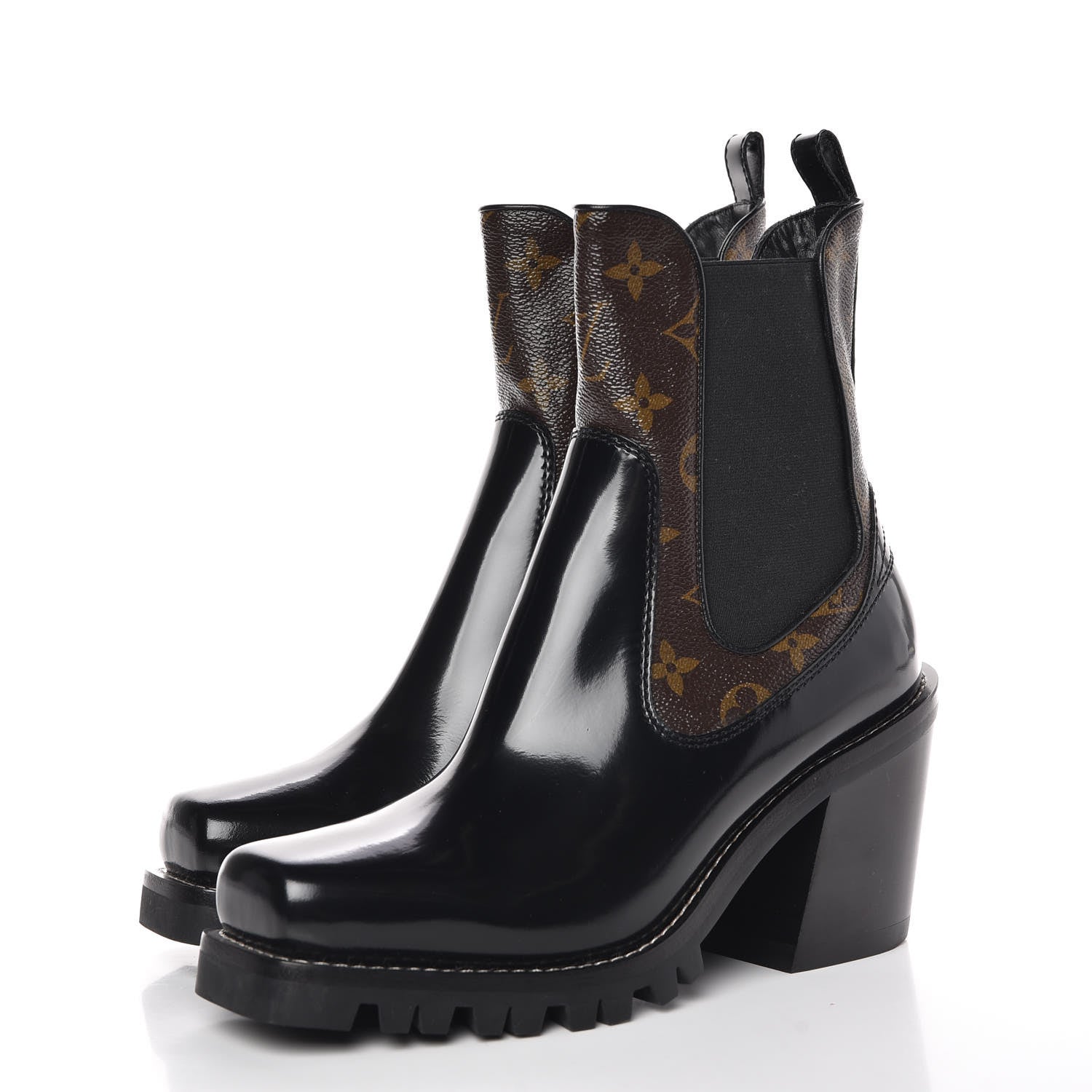 Louis Vuitton Patent Monogram Limitless Ankle Boots 38.5 3 of 10