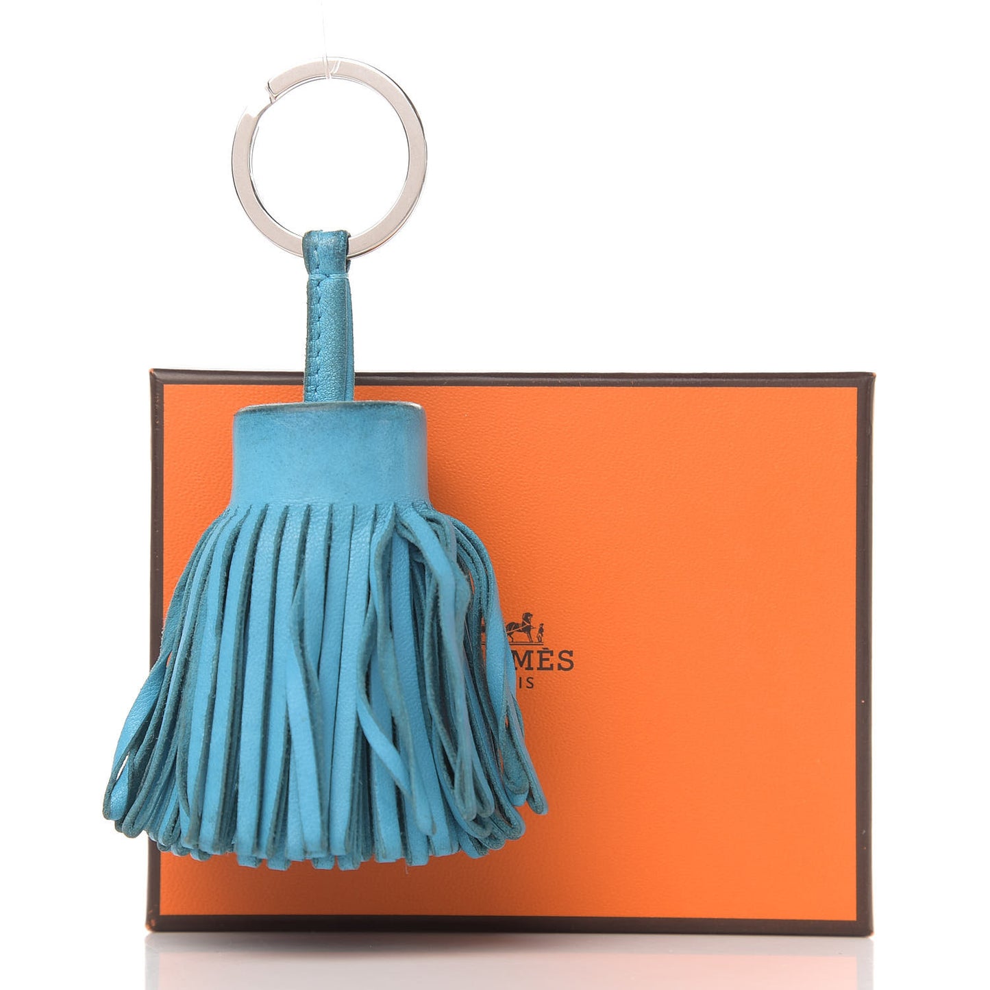Lambskin Carmen Tassel Key Holder Bleu Azteque