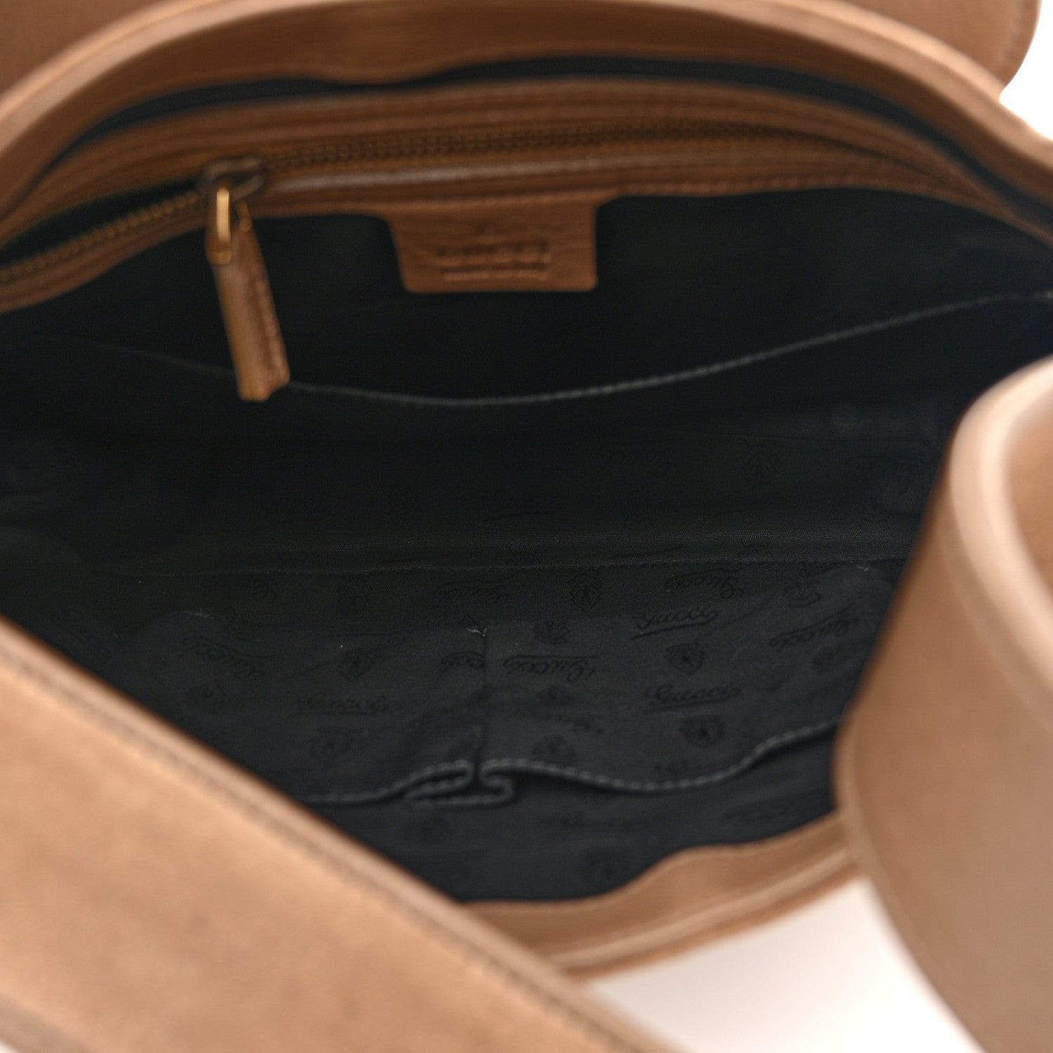 Gucci Suede Cudu Medium 1973 Shoulder Bag Marron Glace 5 of 15