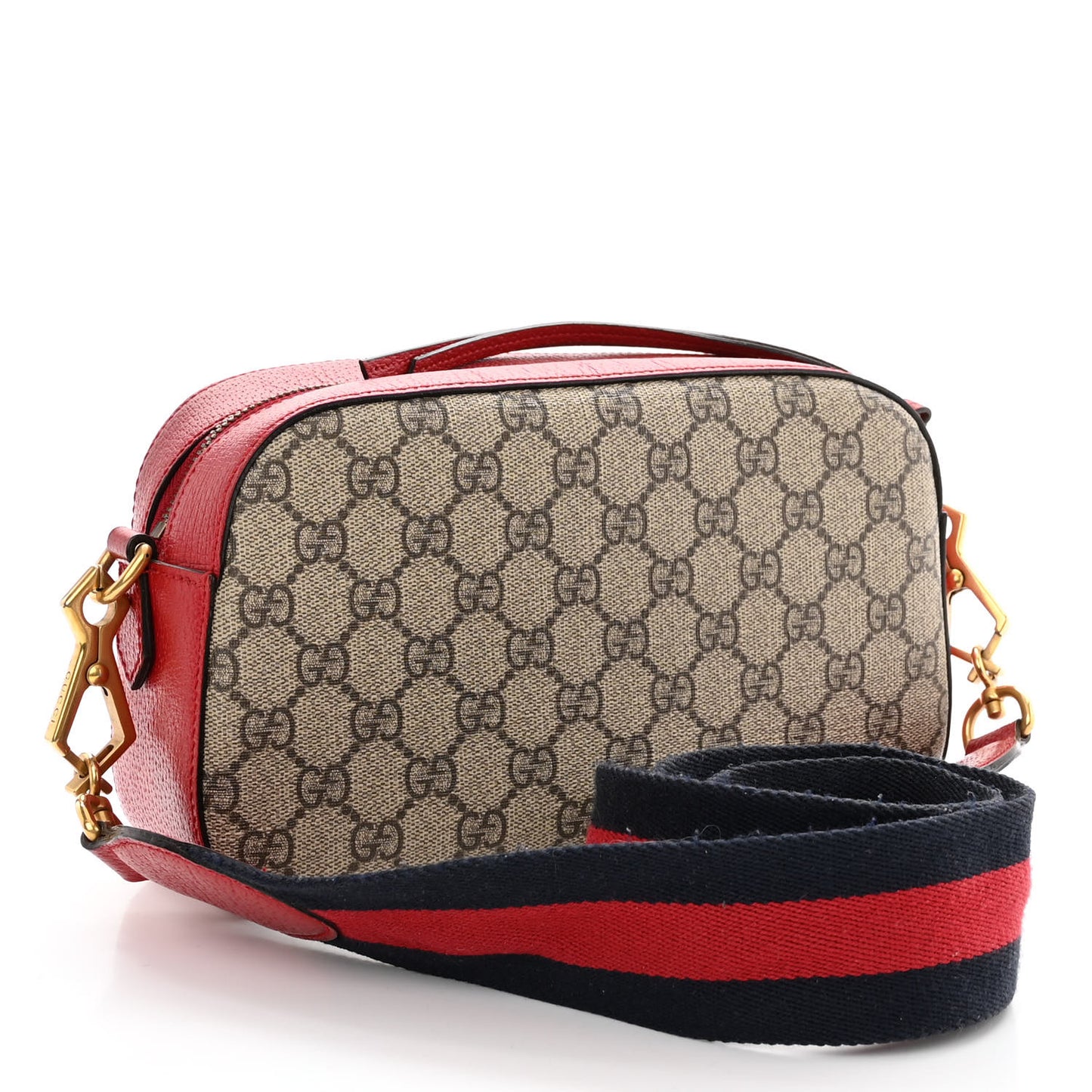 GG Supreme Monogram Web Neo Vintage Shoulder Bag Beige Red