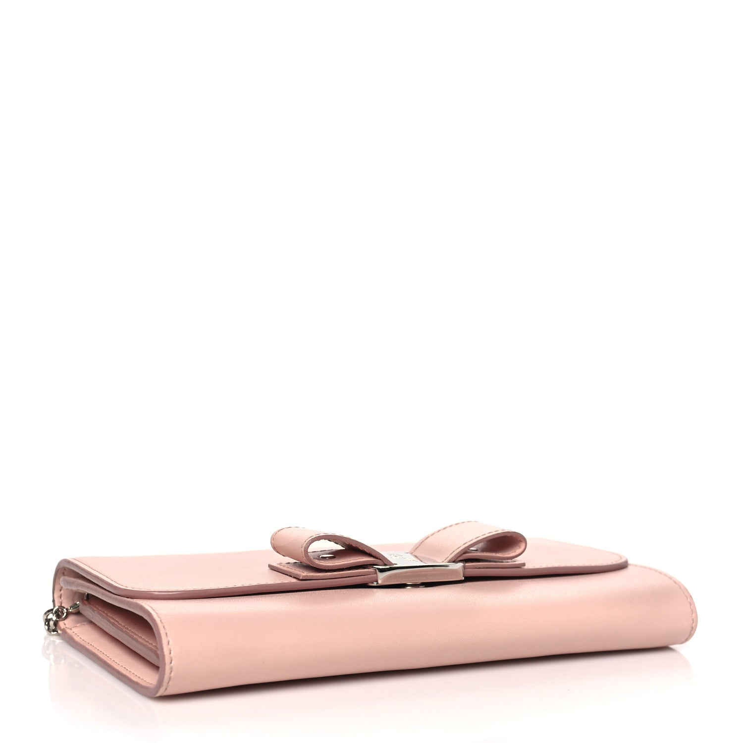 Salvatore Ferragamo SALVATORE FERRAGAMO Calfskin Vara Bow Chain Flap Crossbody Pink 4 of 12