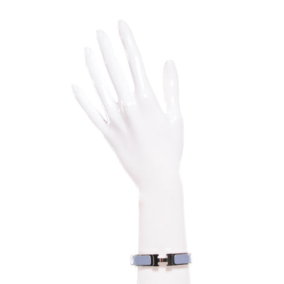 Hermes Enamel Narrow Clic Clac H Bracelet PM Bleu Lin 2 of 7