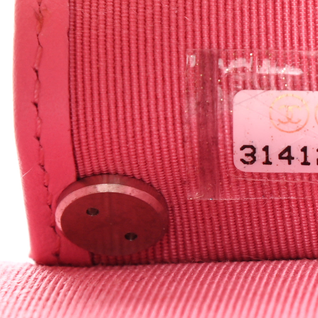 Caviar Quilted Classic 4 Key Holder Wallet Pink