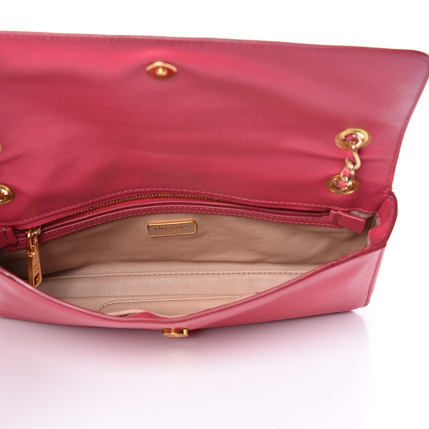 Saffiano Lux Chain Shoulder Bag Peonia