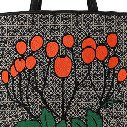 Loewe Canvas Calfskin Herbarium Flamenco XL Knot Bag Black Multicolor 7 of 11