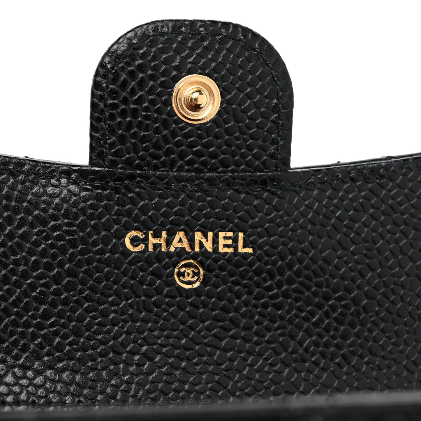 Caviar Quilted Compact Flap Wallet Black