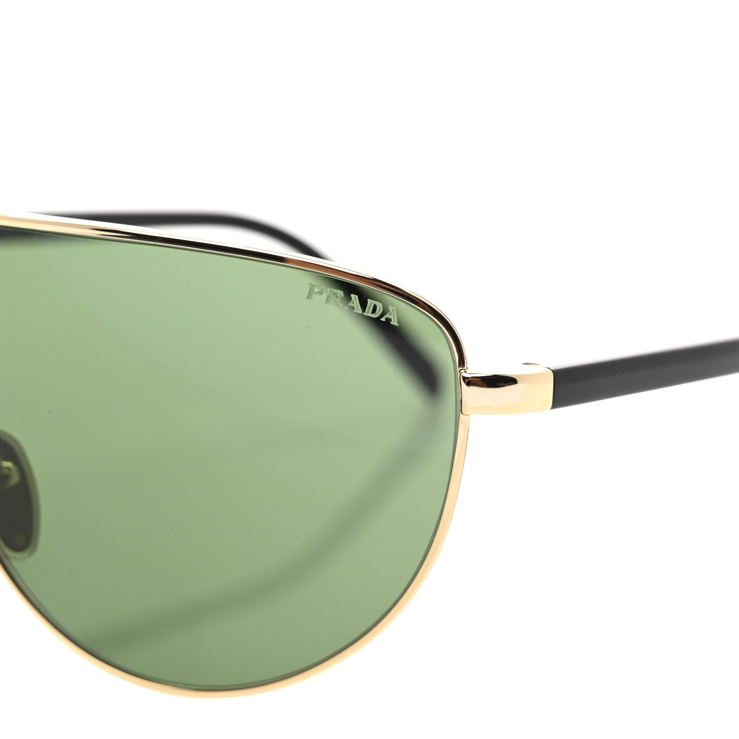 Prada Metal Shield Sunglasses SPR 69Z Gold Green 7 of 8