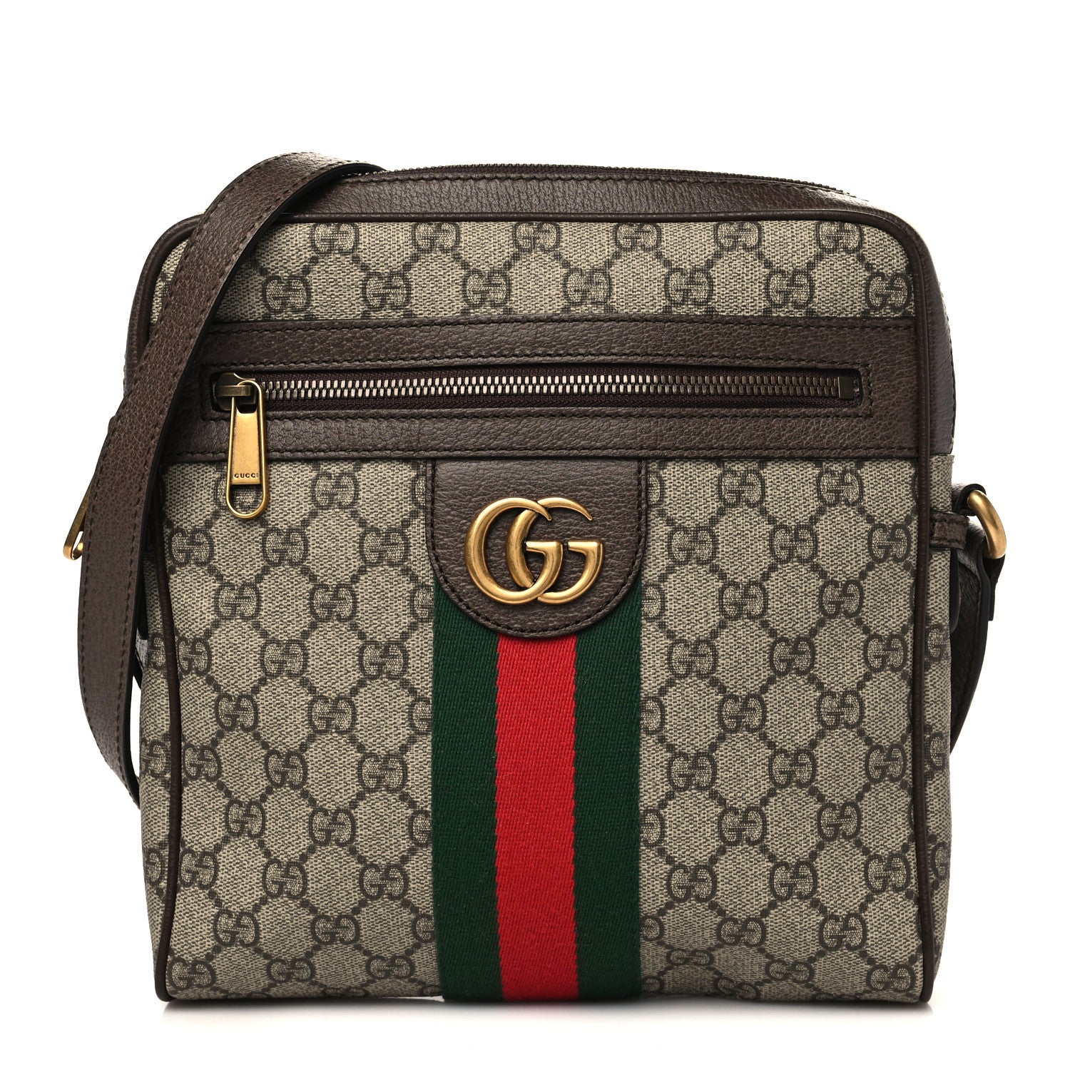 Gucci GG Supreme Monogram Web Small Ophidia Messenger Bag Brown 1 of 6