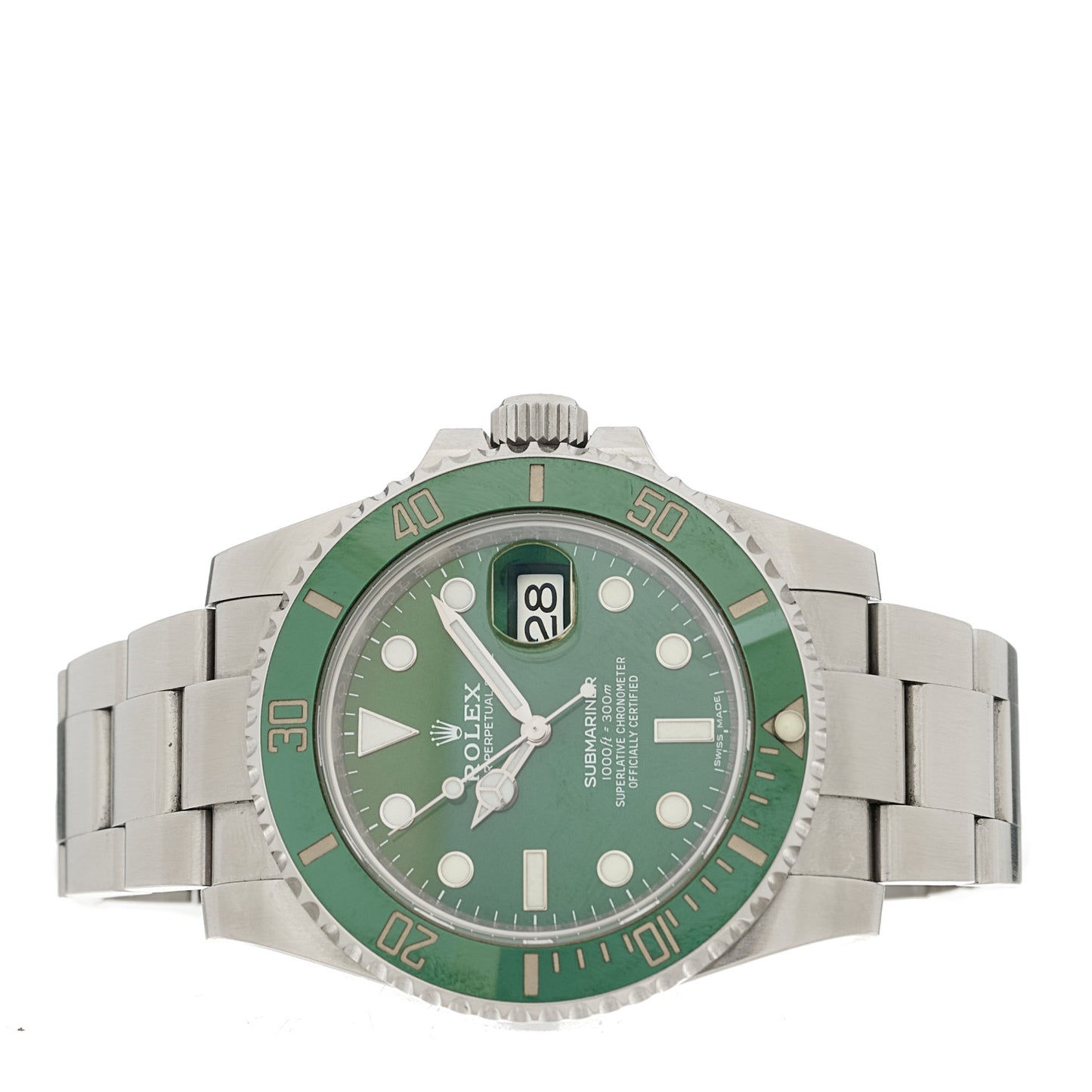 Stainless Steel 40mm Oyster Perpetual Submariner Date Hulk Watch Green 116610LV