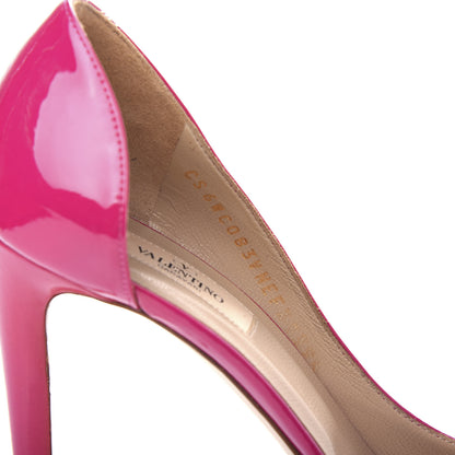 Valentino Garavani Patent Couture Bow Peep Toe d'Orsay 15/110mm Pumps 39.5 Fuchsia 10 of 10