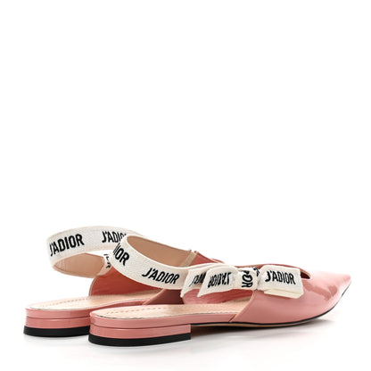 Christian Dior Patent Ribbon J'Adior Slingback Ballet Flats 39.5 Dusty Candy 4 of 9
