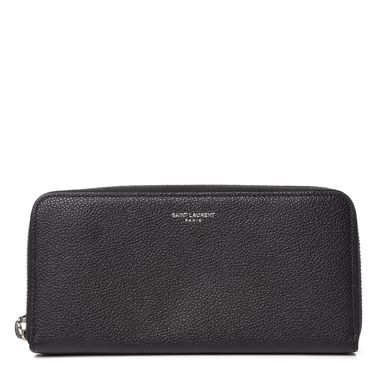 Grained Calfskin Rive Gauche Zip Around Wallet Black