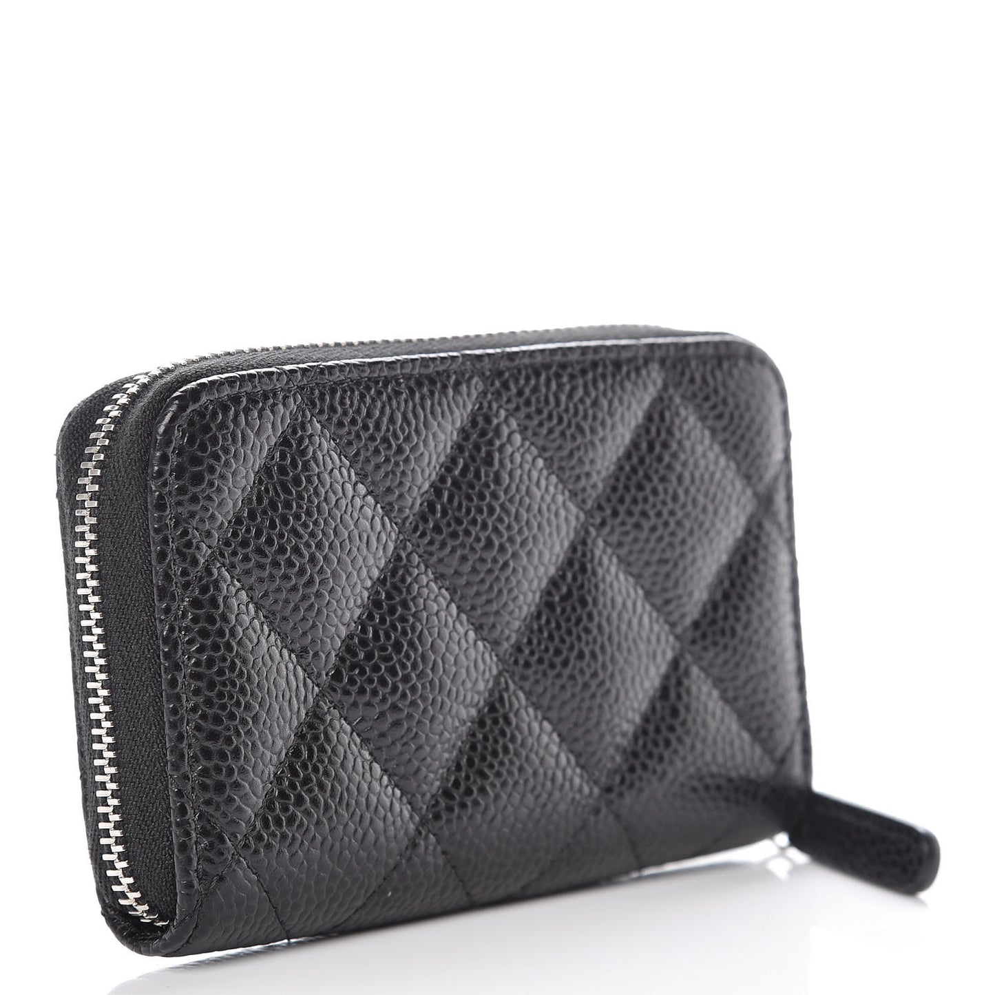 Caviar Quilted Zip Coin Purse Black
