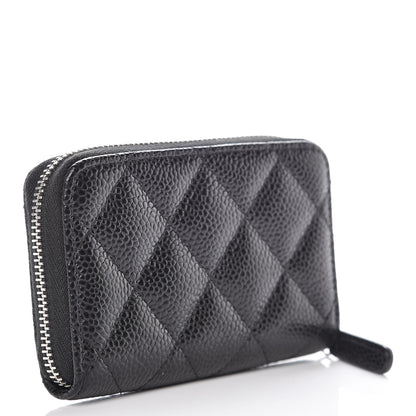 Chanel Caviar Quilted Zip Coin Purse Black 3 of 10