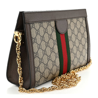 Gucci GG Supreme Monogram Web Small Ophidia Chain Shoulder Bag Brown 3 of 10