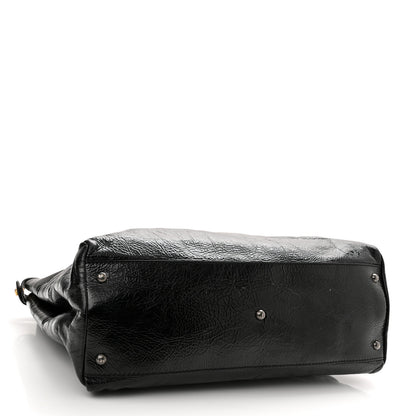 Fendi Patent Large Peekaboo Iconic Satchel Black 4 of 11