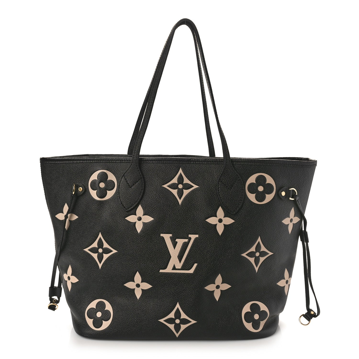 Louis Vuitton Empreinte Monogram Giant Neverfull MM Black Beige 1 of 12