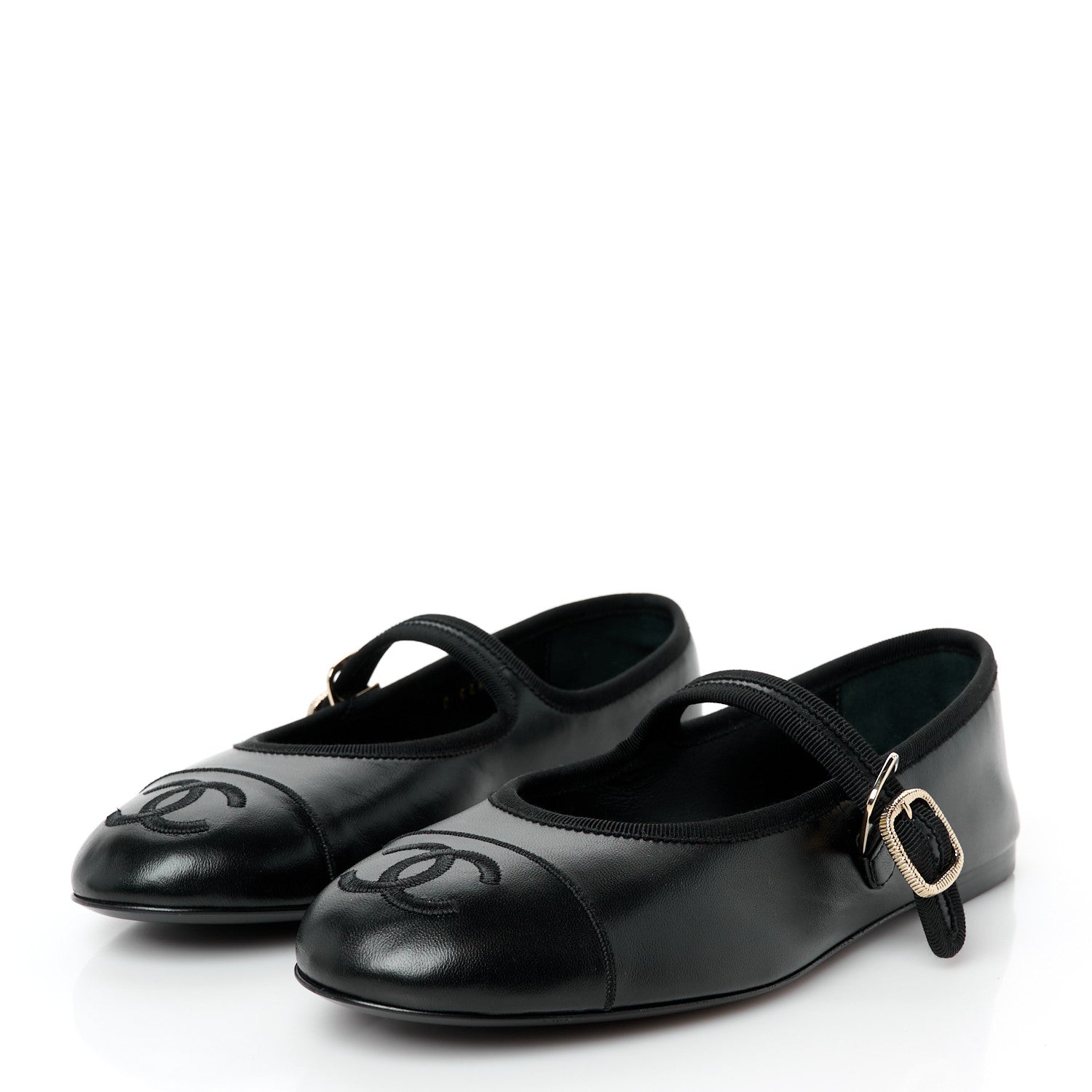 Chanel Lambskin Mary Jane Flats 39 Black 2 of 8