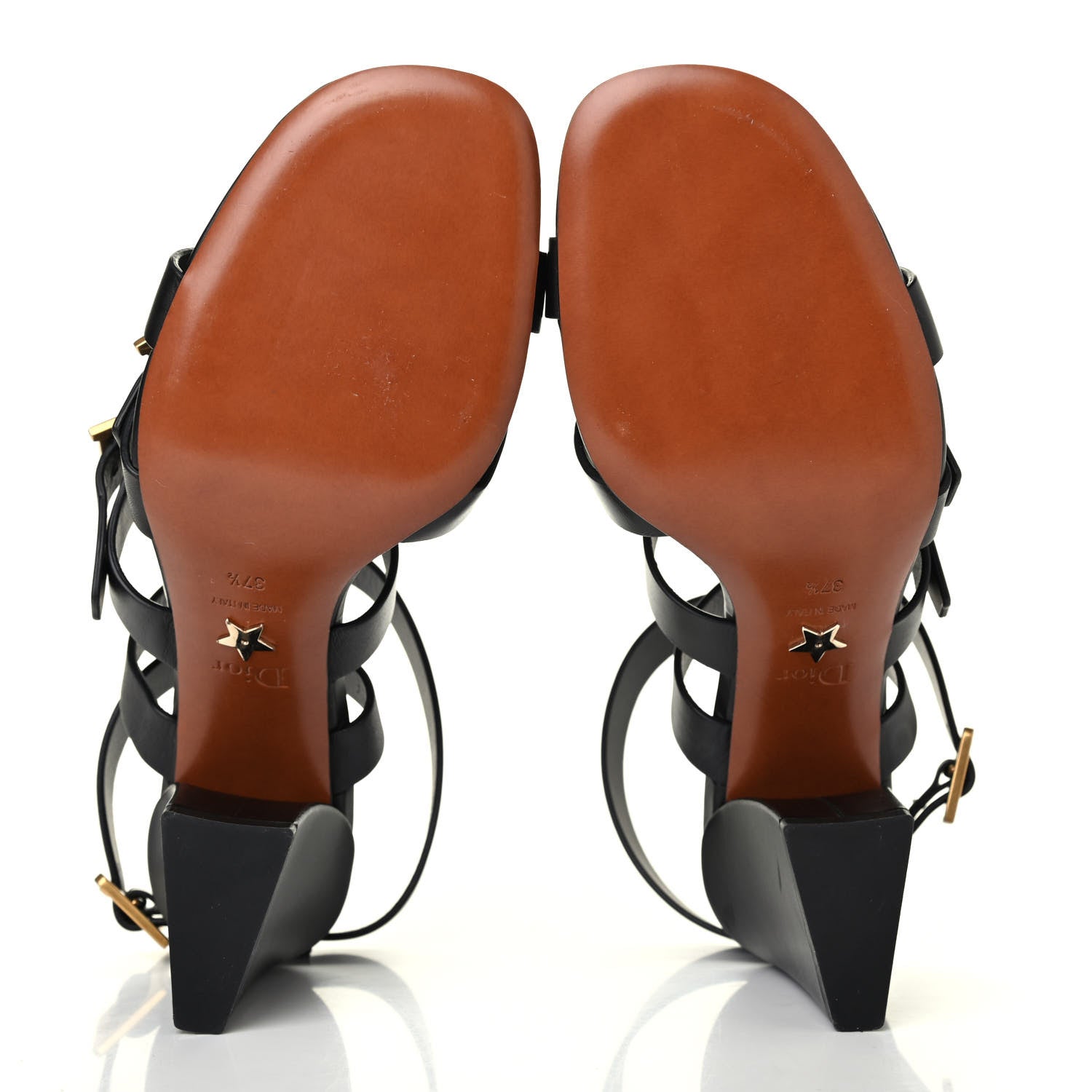 Christian Dior Calfskin Double D 70mm Sandals 37.5 Black 4 of 4