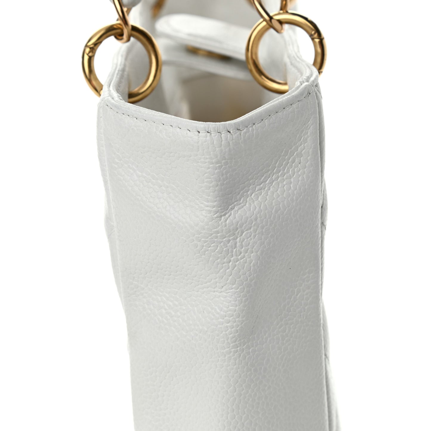 Caviar Petit Shopping Tote PST White