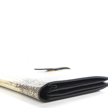 Celine Lizard Calfskin Large Multifunction Strap Wallet Natural 6 of 11