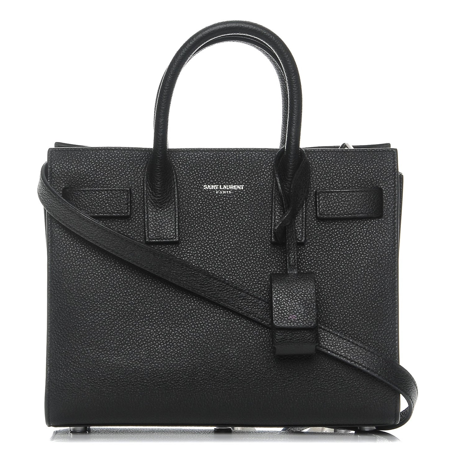 Grained Calfskin Nano Sac De Jour Black