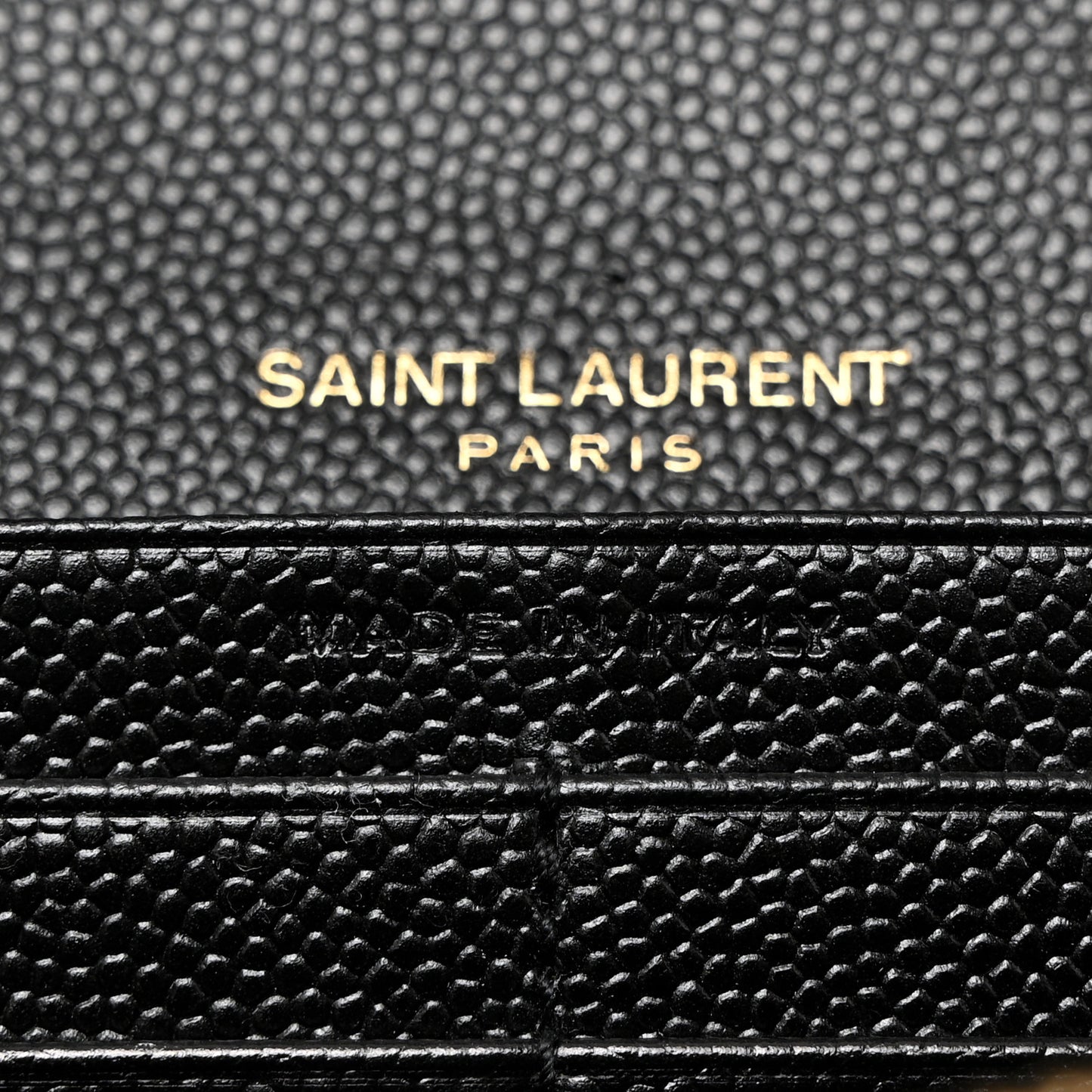 Grain De Poudre Matelasse Chevron Monogram Flap Wallet Black