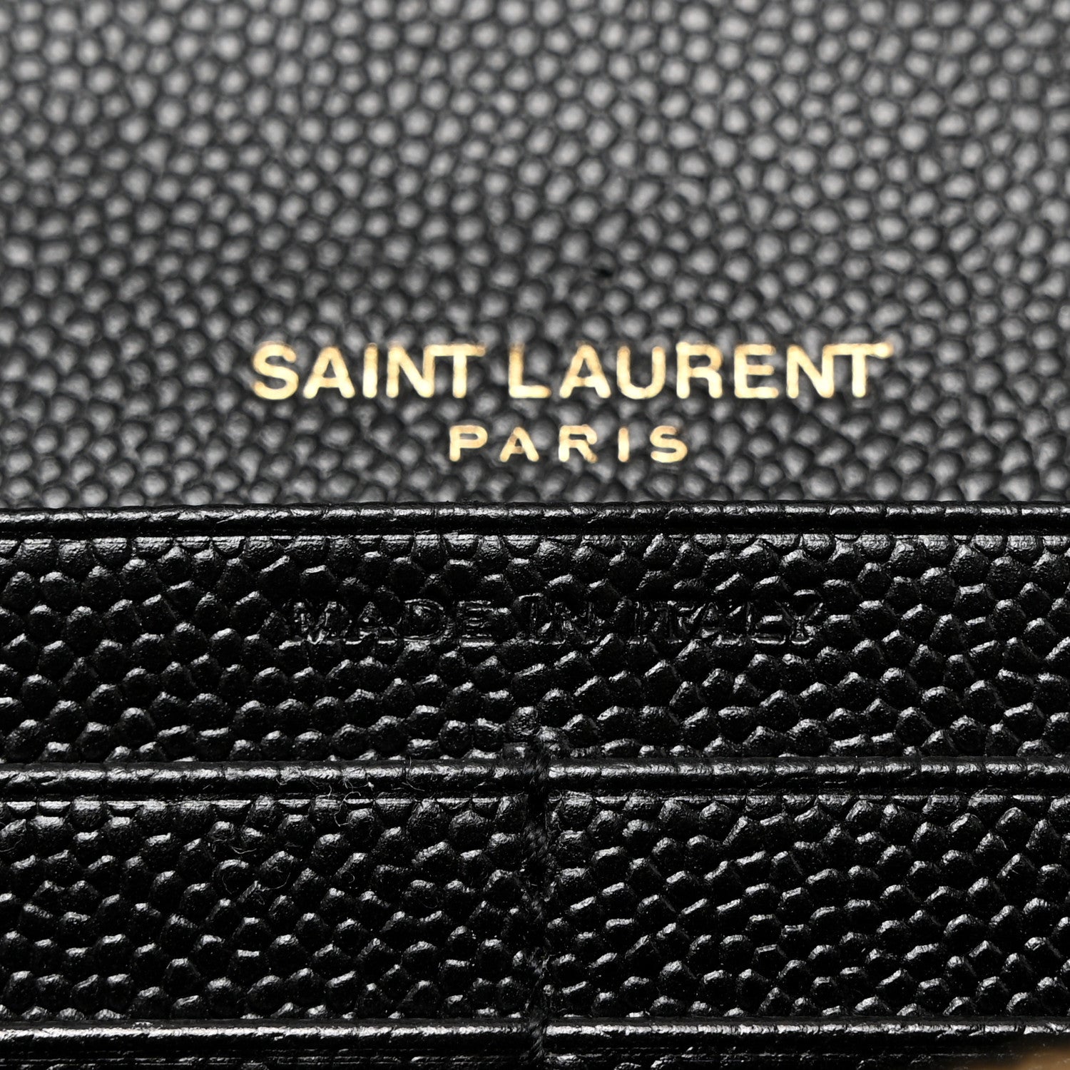 Saint Laurent Grain De Poudre Matelasse Chevron Monogram Flap Wallet Black 6 of 7