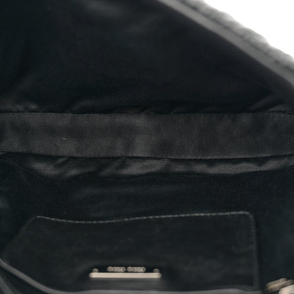 Miu Miu Nappa Matelasse Crystal Flap Clutch Black 5 of 12