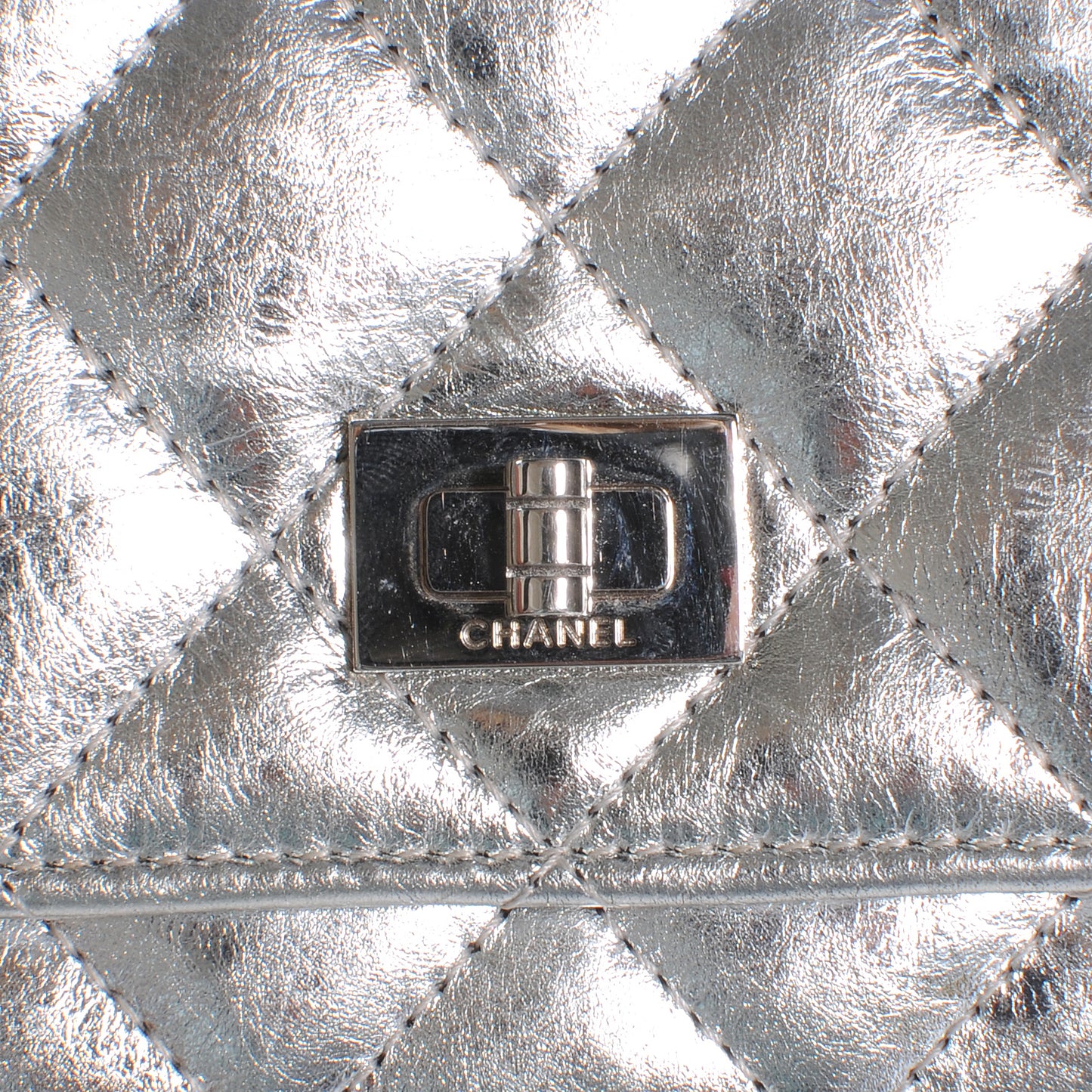 Calfskin Reissue Wallet On Chain WOC Silver