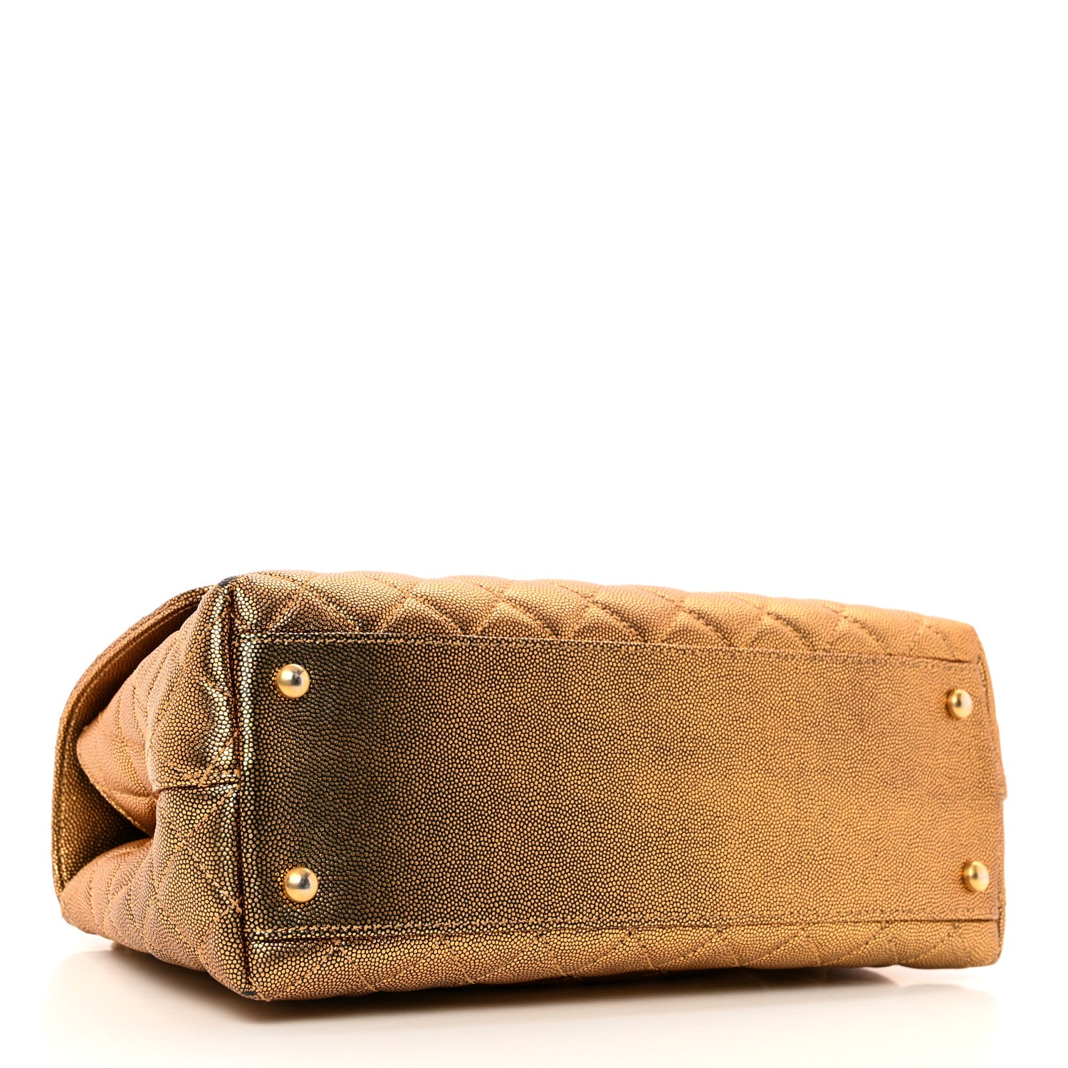 Chanel Metallic Caviar Quilted Small Coco Handle Flap Gold 4 of 12