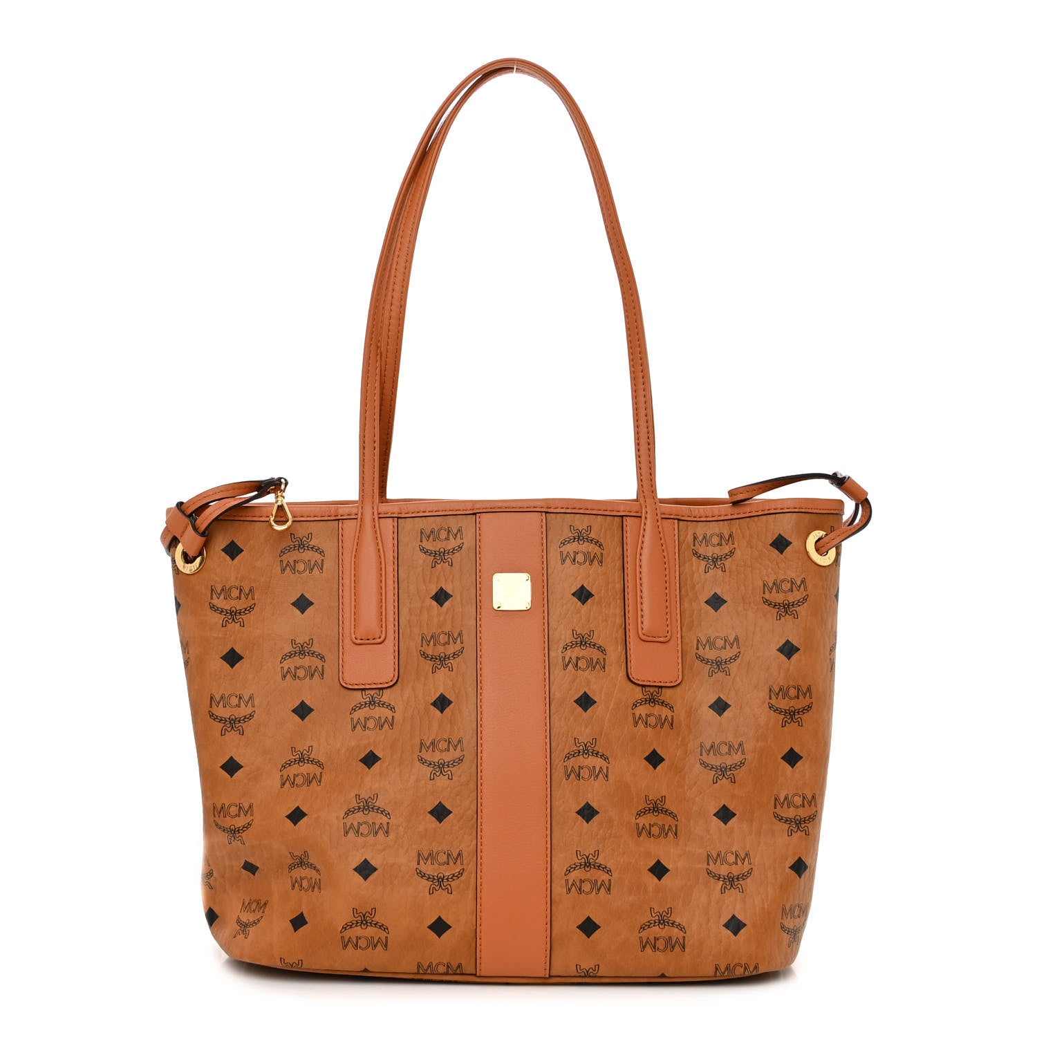 MCM Visetos Small Liz Reversible Shopper Tote Cognac 3 of 15