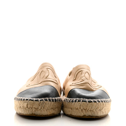 Chanel Lambskin CC Espadrilles 39 Beige Black 3 of 10