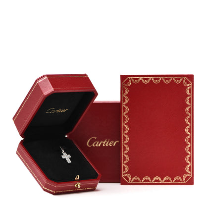 Cartier 18K White Gold Diamond .84ctw Cross Charm Pendant 5 of 5