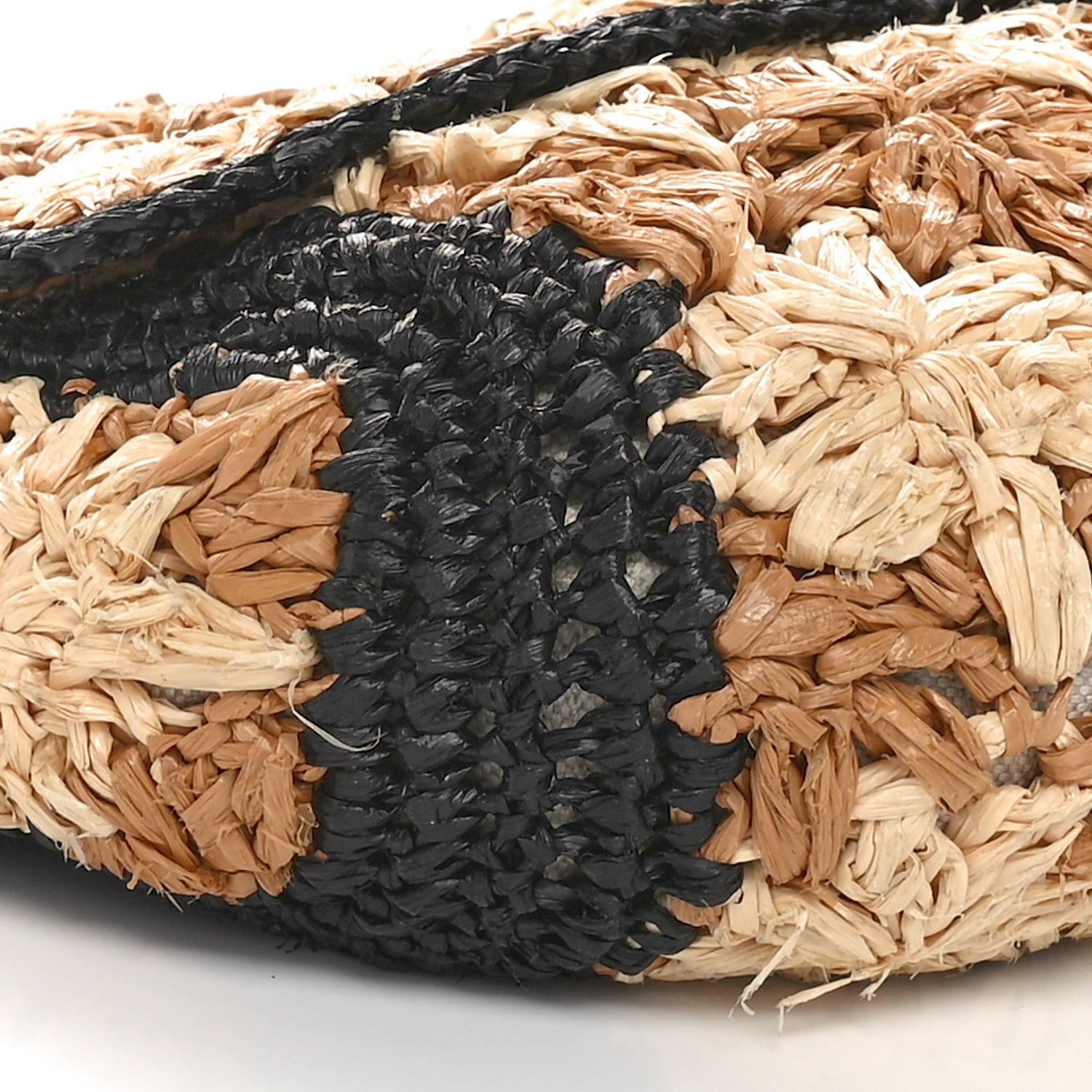 Gucci Raffia Azalea Calfskin Crochet Flower Small GG Marmont Shoulder Bag Natural Ecru Black 8 of 9