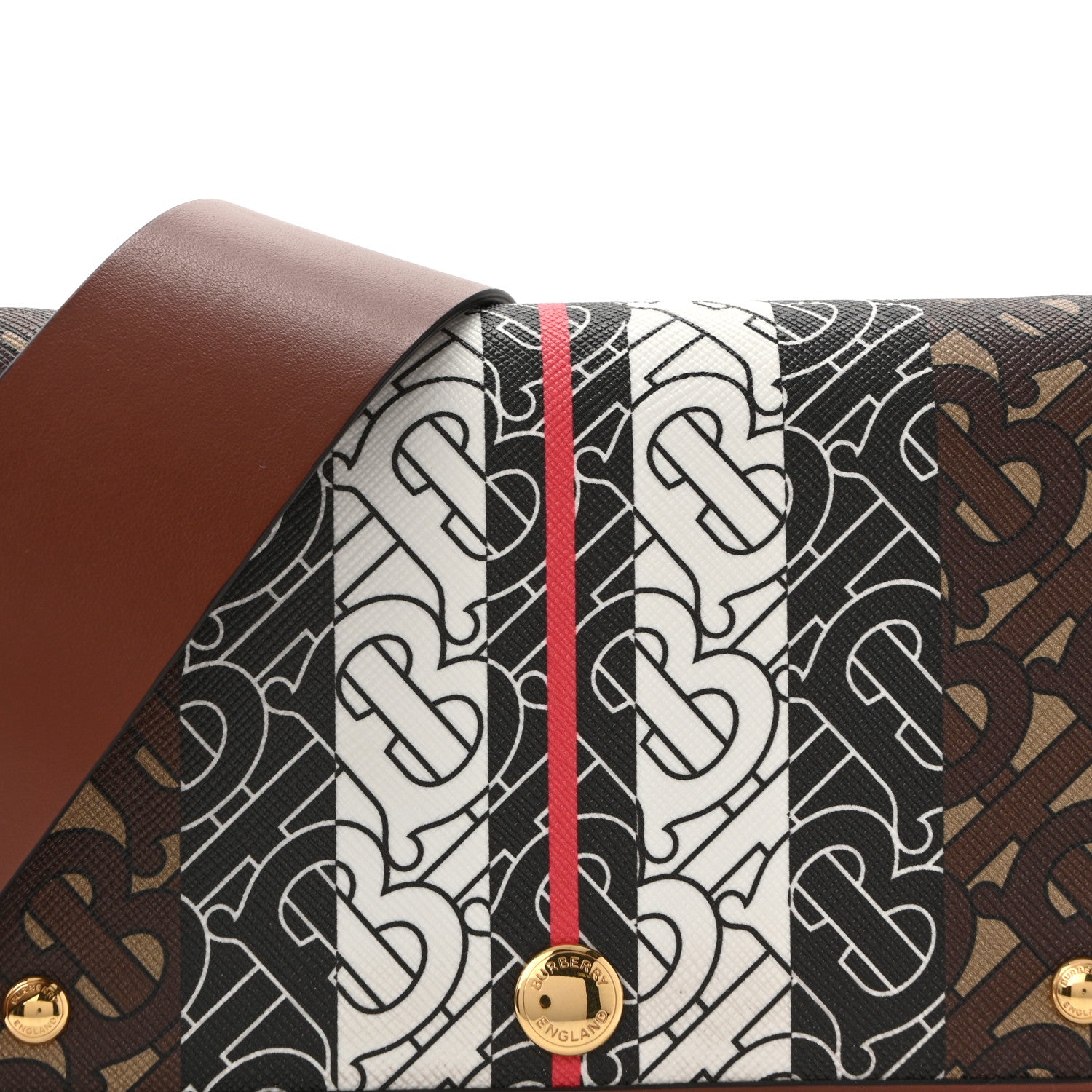 Burberry E-Canvas Monogram Stripe Hackberry Crossbody Bag Bridle Brown 7 of 12