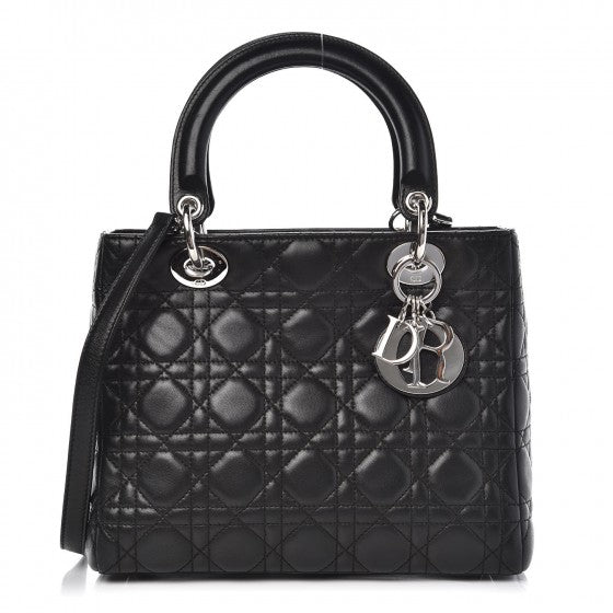 Christian Dior Lambskin Cannage Medium Lady Dior Black 1 of 7
