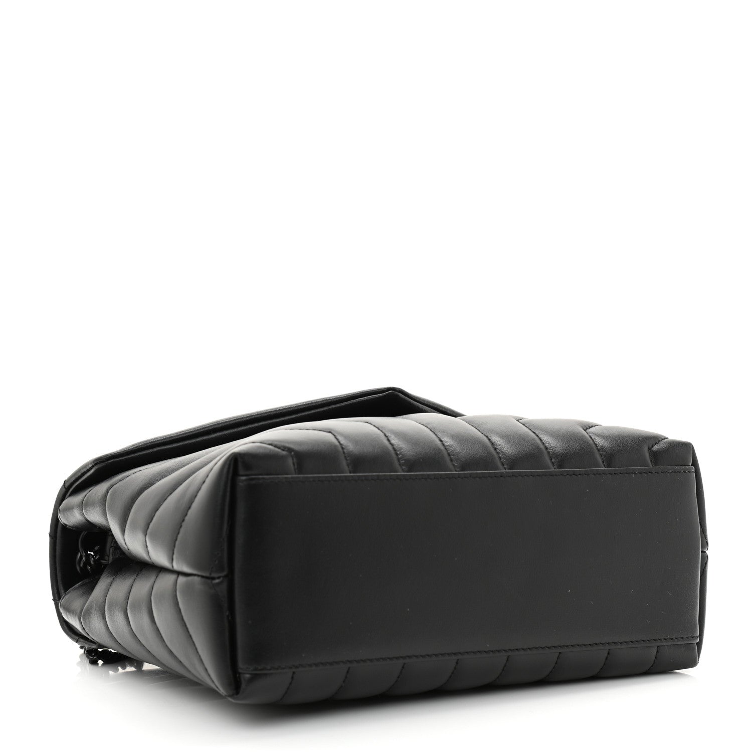 Saint Laurent Calfskin Y Quilted Monogram Monochrome Small Loulou Chain Satchel Black 3 of 9