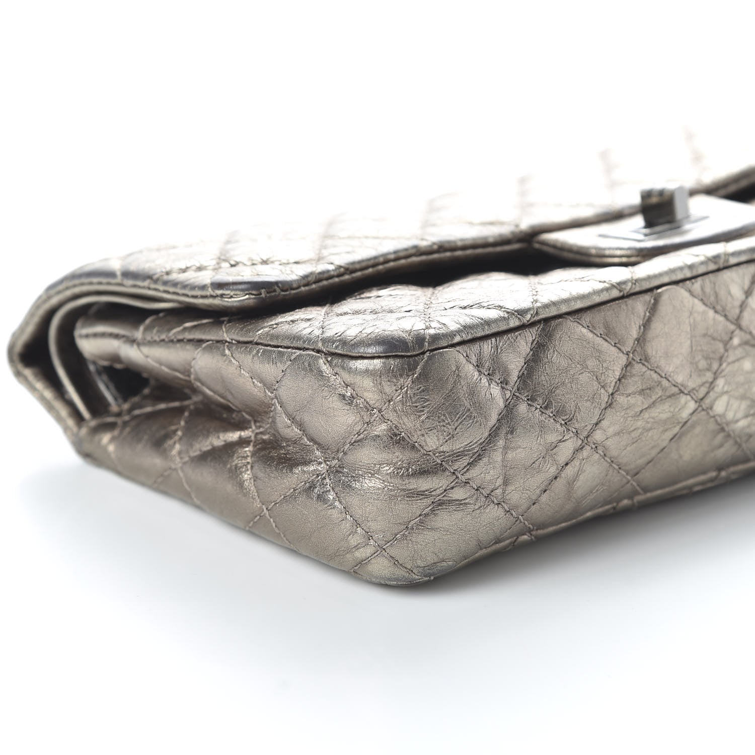 Chanel Metallic Aged Calfskin 2.55 Reissue 225 Flap Dark Silver 6 of 12