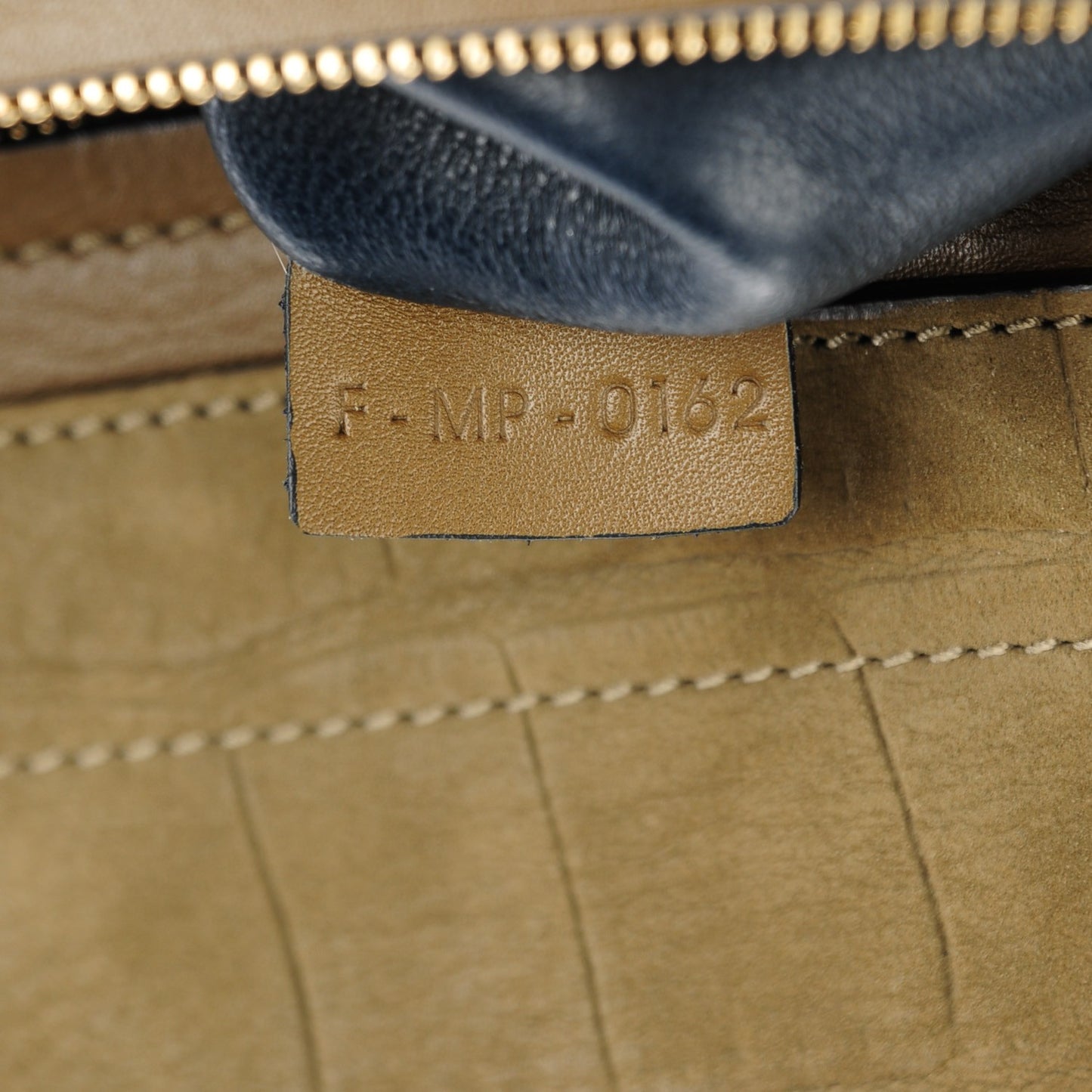 Nubuck Crocodile Embossed Large Trapeze Olive