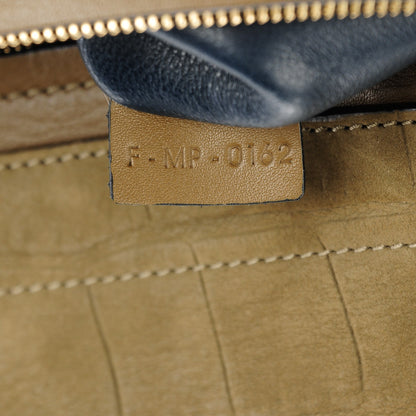 Celine Nubuck Crocodile Embossed Large Trapeze Olive 7 of 8