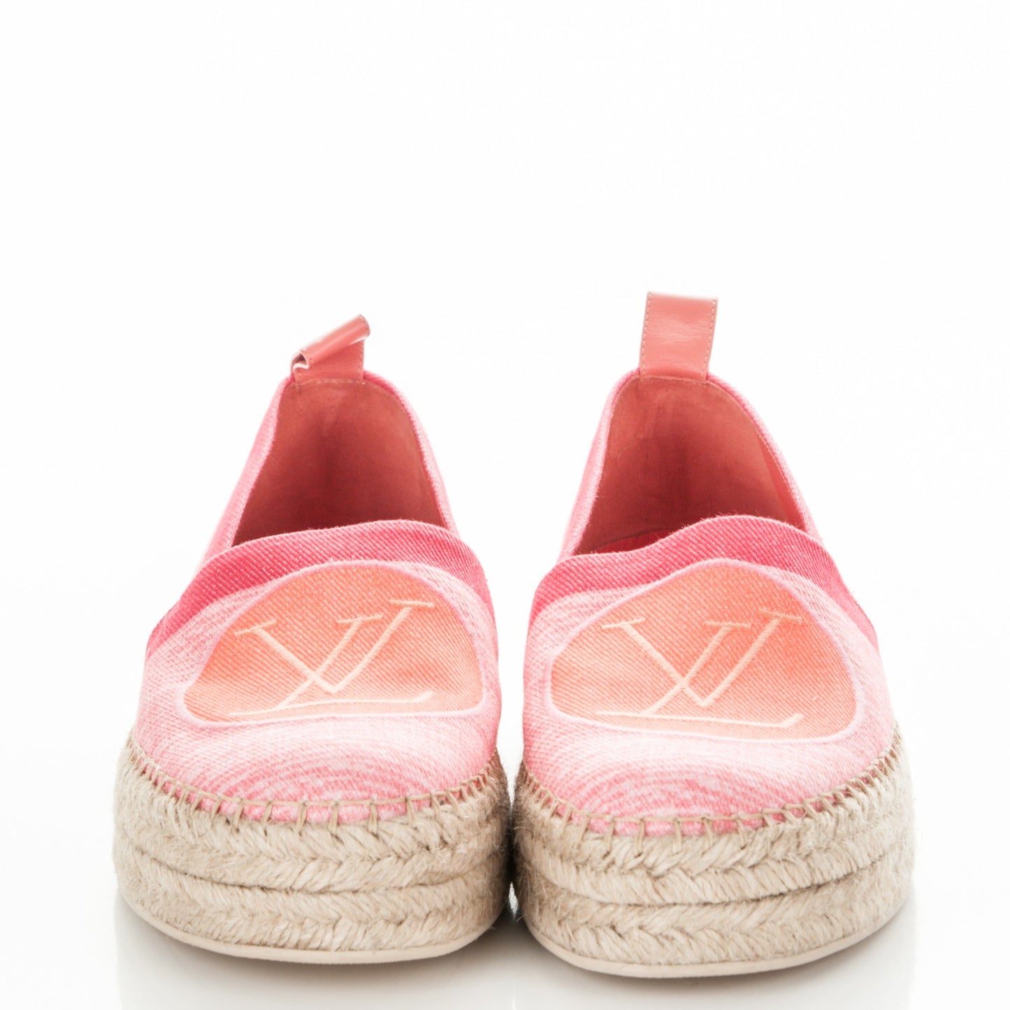 Canvas Blue Shore Espadrille Flats 40 Corail