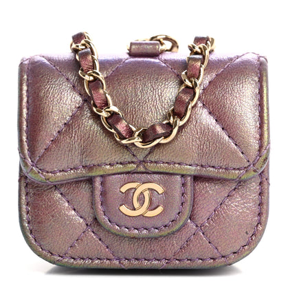 Chanel Iridescent Lambskin Quilted Airpods Pro Case Purple 1 of 16