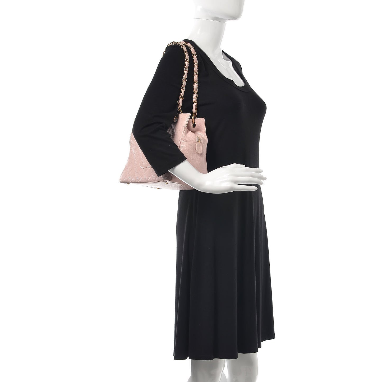 Caviar Quilted Petit Timeless Shopping Tote PTT Pink