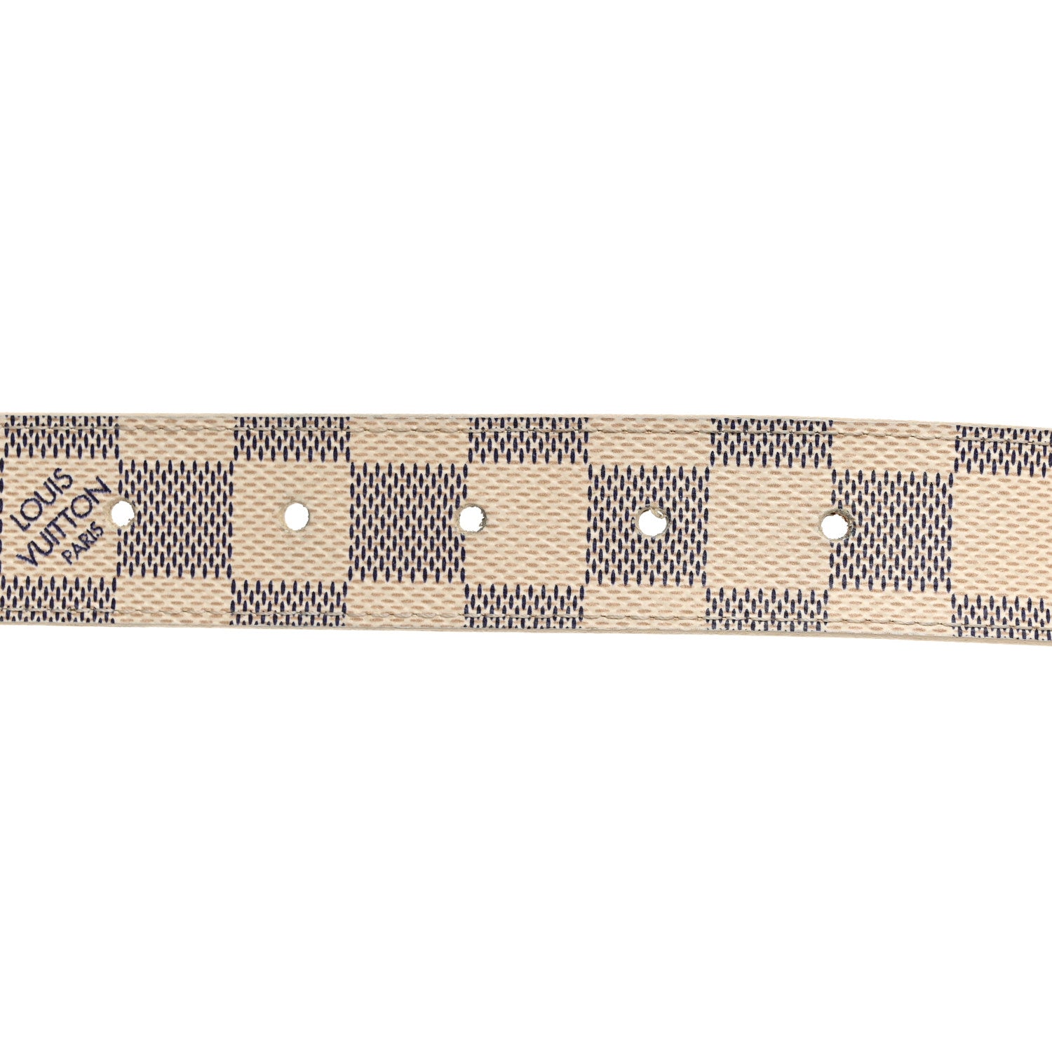 Louis Vuitton Damier Azur LV Paris Buckle Belt 80 32 Gold 5 of 5