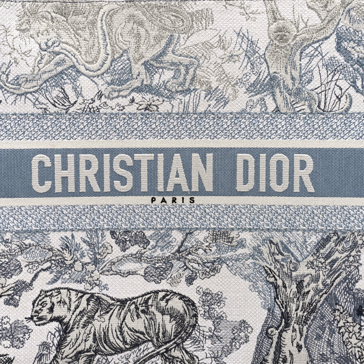 Christian Dior Gradient Canvas Embroidered Large Dioriviera Toile De Jouy Book Tote Blue 8 of 12