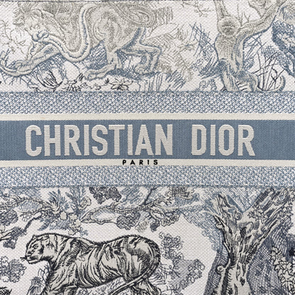 Christian Dior Gradient Canvas Embroidered Large Dioriviera Toile De Jouy Book Tote Blue 8 of 12